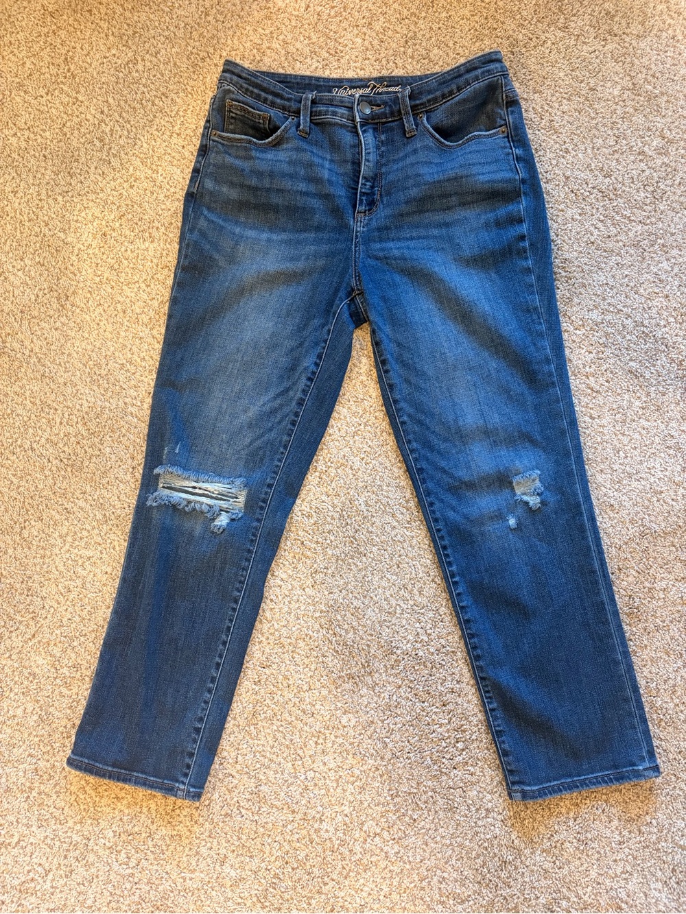 Universal Thread Distressed Dark Blue Boyfriend Jeans